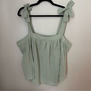 A.N.A. Tank Top Desert Sage Light Green Tie Straps Casual Neutral